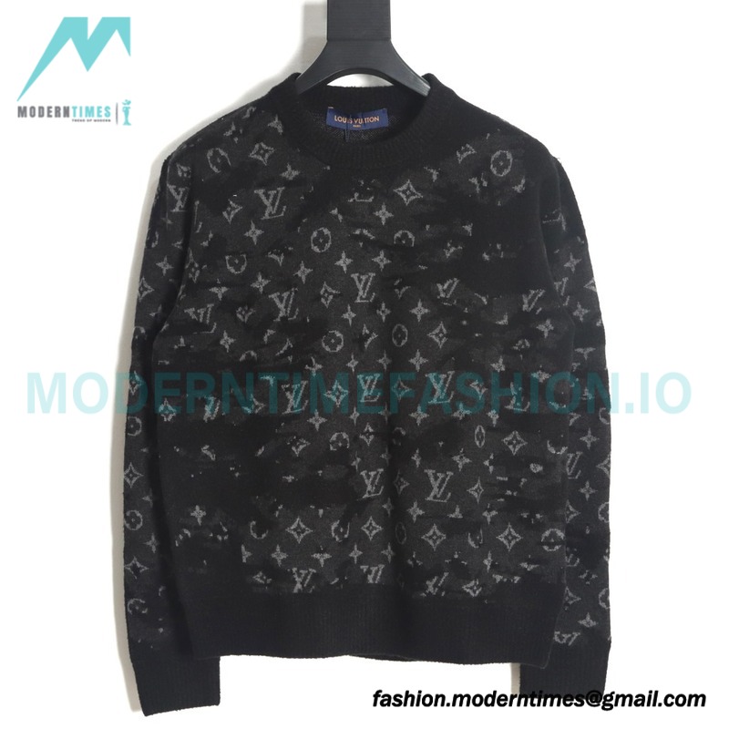 Louis Vuitton - 23FW Camouflage Rendered Wool Crewneck Sweater