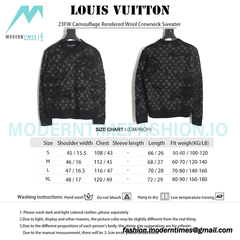 Louis Vuitton - 23FW Camouflage Rendered Wool Crewneck Sweater