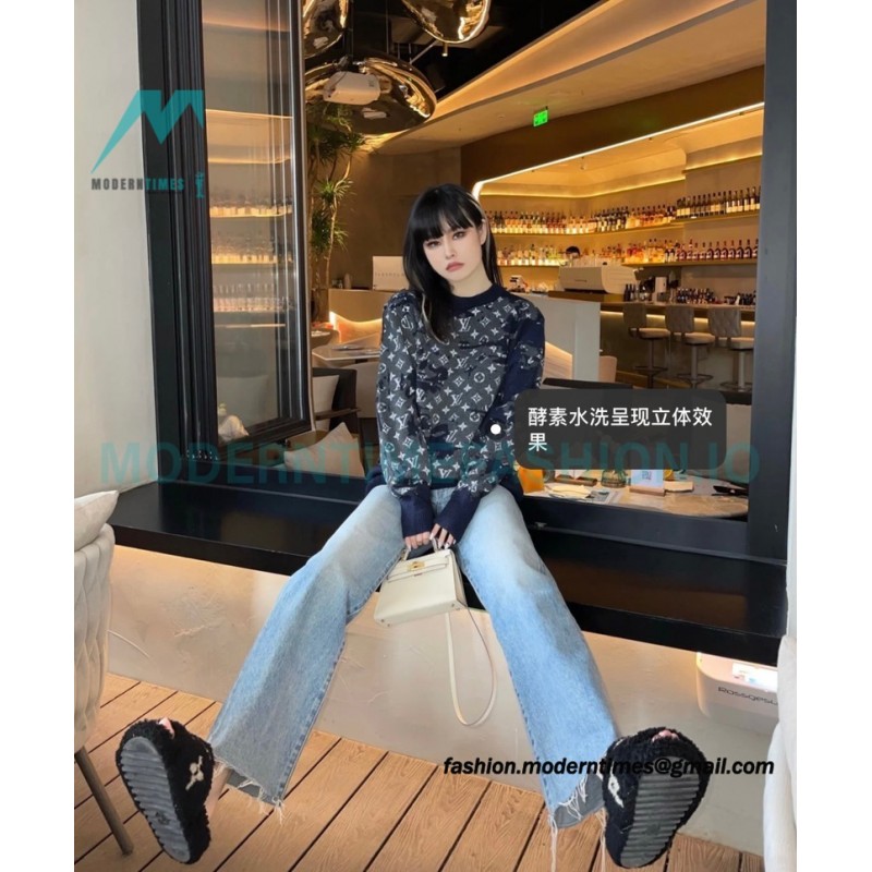 Louis Vuitton - 23FW Camouflage Rendered Wool Crewneck Sweater