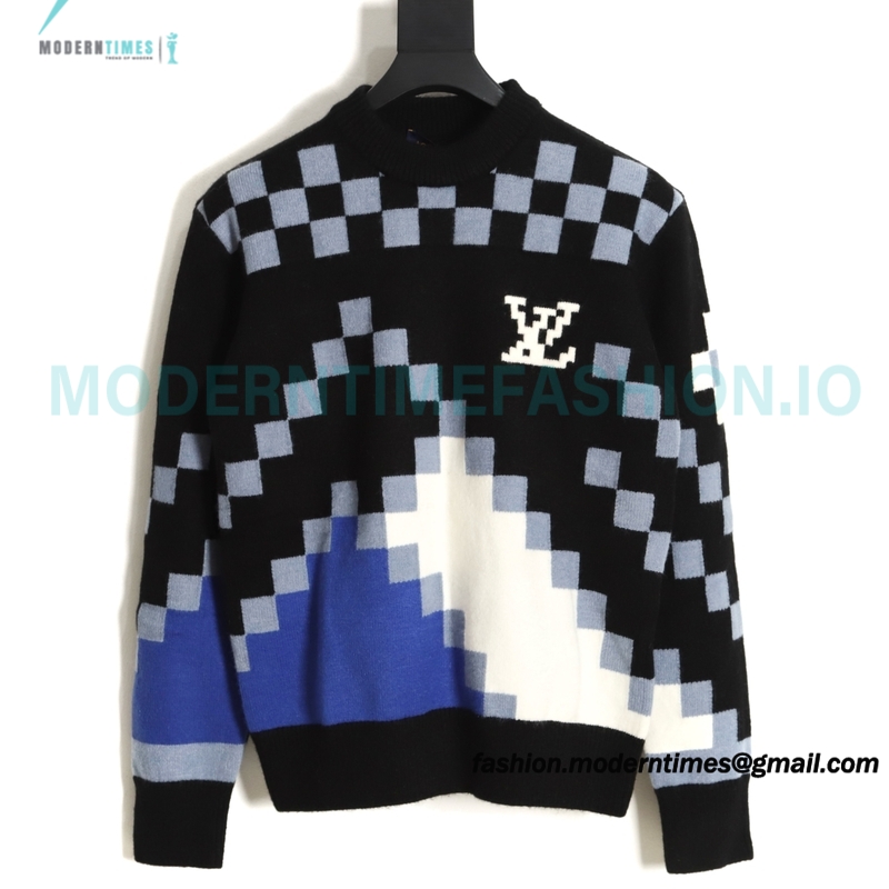 Louis Vuitton - 23FW Check Mosaic crewneck sweater