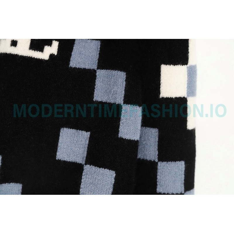 Louis Vuitton - 23FW Check Mosaic crewneck sweater