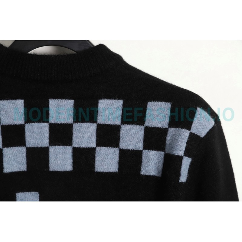 Louis Vuitton - 23FW Check Mosaic crewneck sweater
