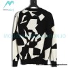 Louis Vuitton - 23FW Black And White Geometric Crewneck Sweater