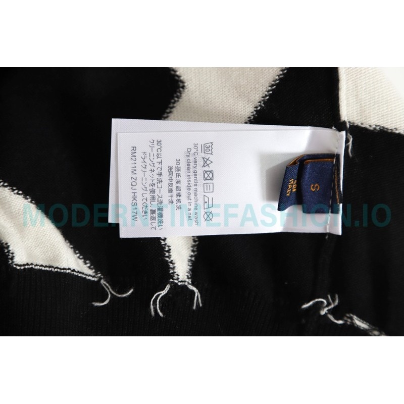 Louis Vuitton - 23FW Black And White Geometric Crewneck Sweater