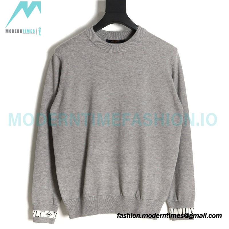 Louis Vuitton - 23SS Solid Color Cuff Logo Knit Sweater