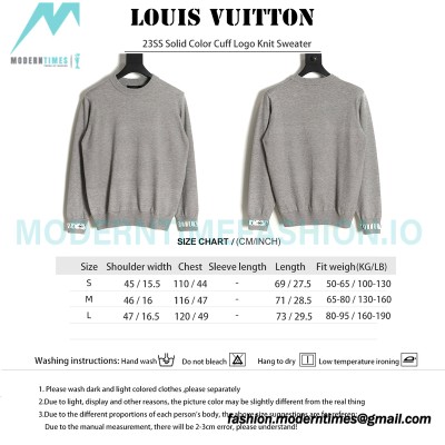 Louis Vuitton - 23SS Solid Color Cuff Logo Knit Sweater