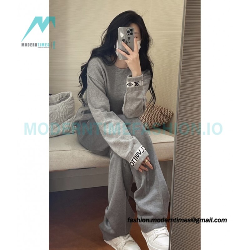 Louis Vuitton - 23SS Solid Color Cuff Logo Knit Sweater