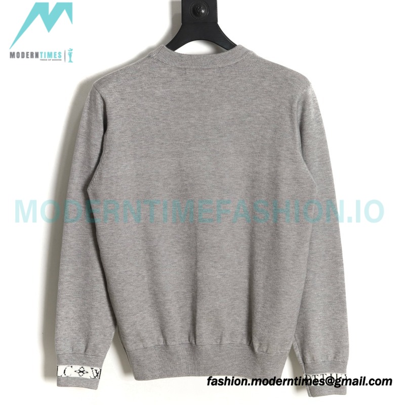 Louis Vuitton - 23SS Solid Color Cuff Logo Knit Sweater