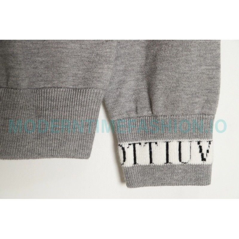 Louis Vuitton - 23SS Solid Color Cuff Logo Knit Sweater