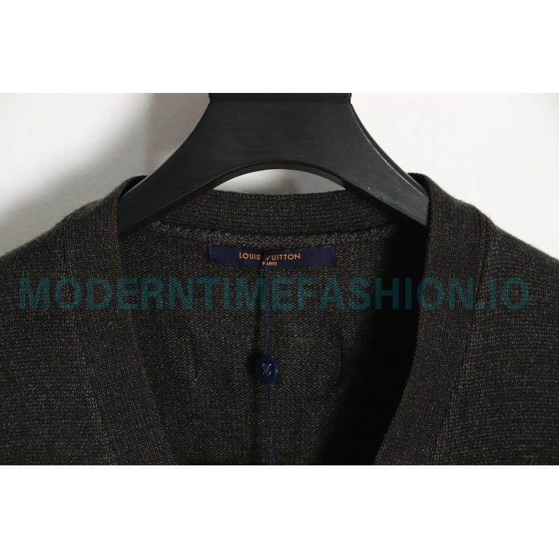 Louis Vuitton - 23FW Monogram Jacquard Single-breasted Long-sleeved Sweater Cardigan