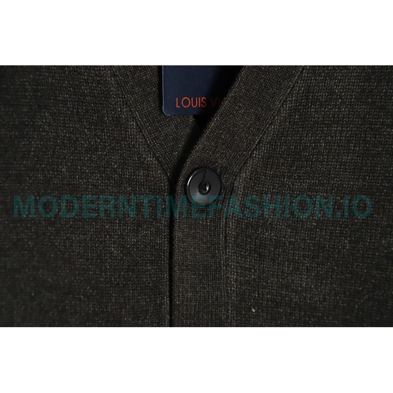 Louis Vuitton - 23FW Monogram Jacquard Single-breasted Long-sleeved Sweater Cardigan