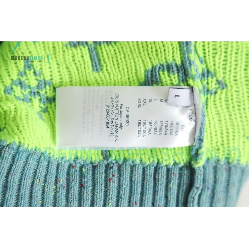 Louis Vuitton - 23ss Full Printed Green Flower Cardigan Sweater