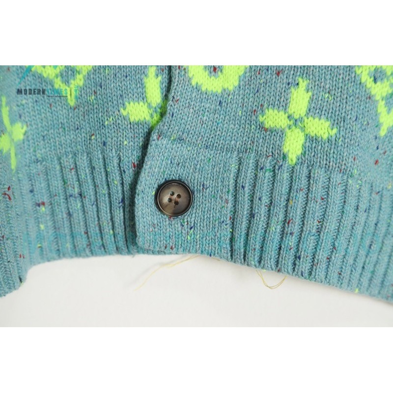 Louis Vuitton - 23ss Full Printed Green Flower Cardigan Sweater