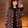  Louis Vuitton - 23ss Printed Black And Orange Cardigan Sweater
