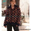  Louis Vuitton - 23ss Printed Black And Orange Cardigan Sweater