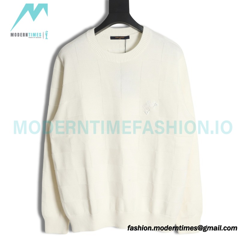 Louis Vuitton - 22SS Chest Pin Checkerboard Knit Sweater