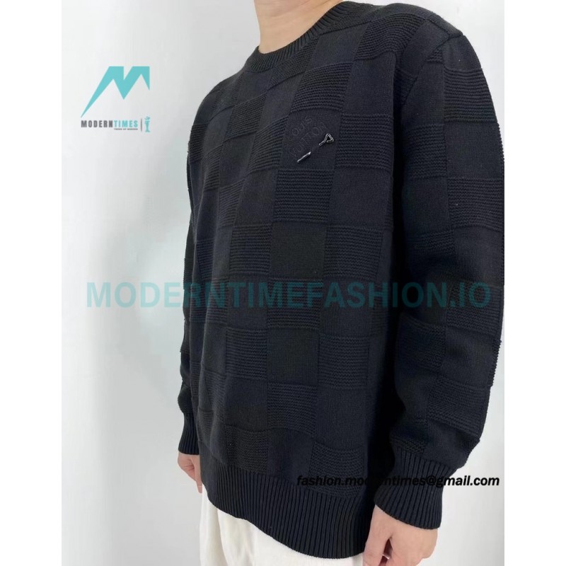 Louis Vuitton - 22SS Chest Pin Checkerboard Knit Sweater