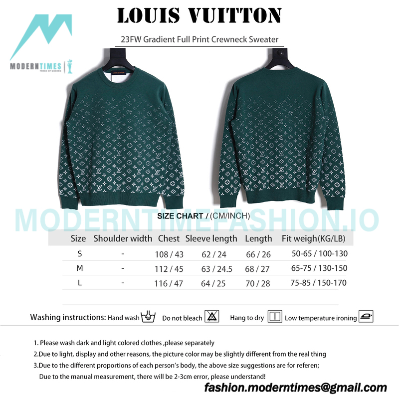 Louis Vuitton - 23FW Gradient Full Print Crewneck Sweater