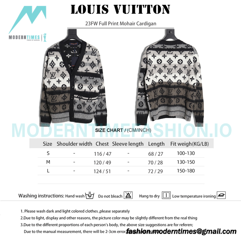 Louis Vuitton - 23FW Full Print Mohair Cardigan