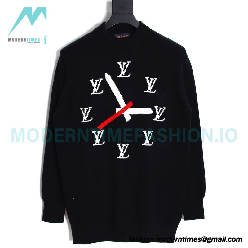 Louis Vuitton - 23FW Clock Jacquard Crewneck Sweater