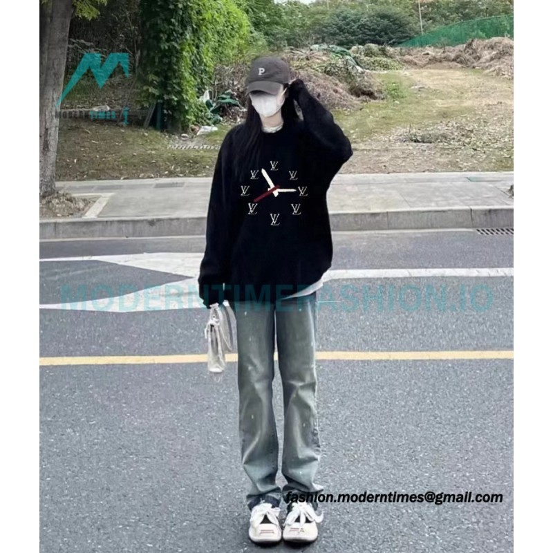 Louis Vuitton - 23FW Clock Jacquard Crewneck Sweater