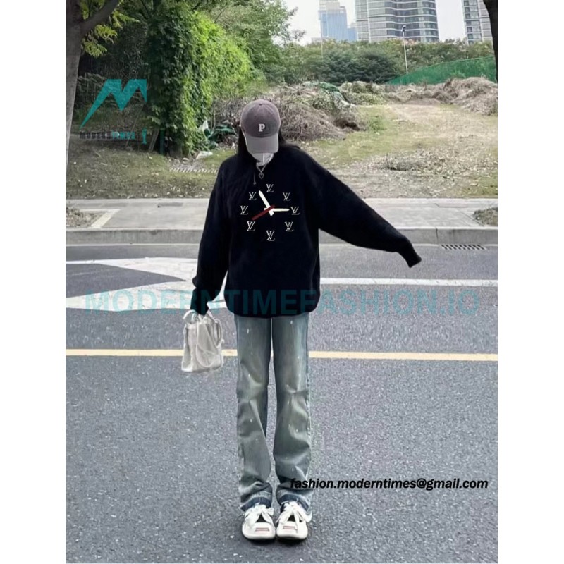 Louis Vuitton - 23FW Clock Jacquard Crewneck Sweater