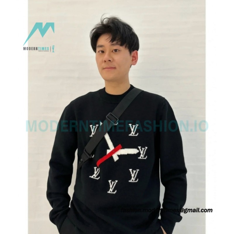 Louis Vuitton - 23FW Clock Jacquard Crewneck Sweater