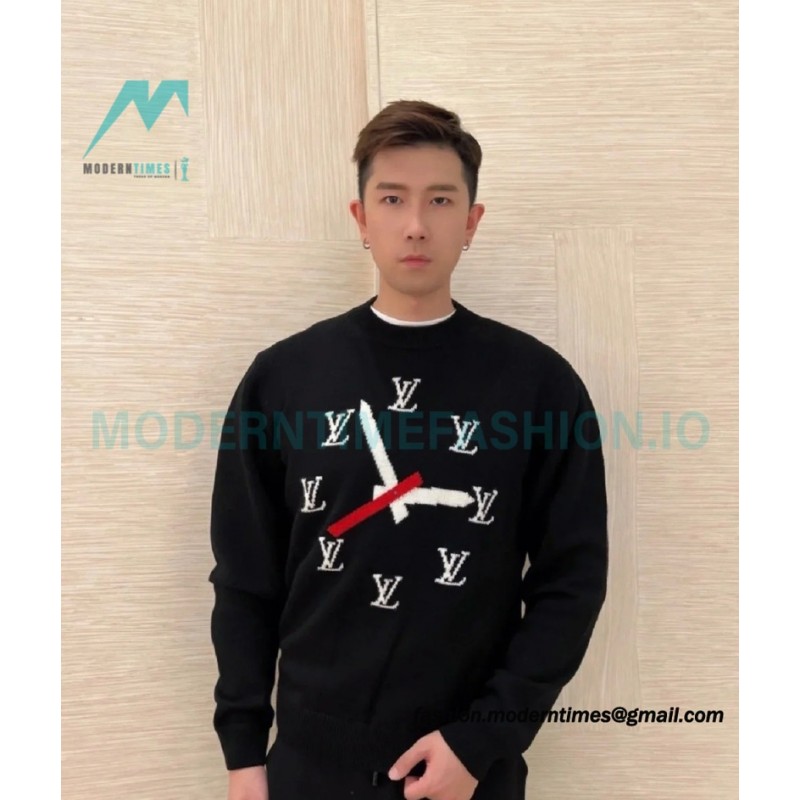 Louis Vuitton - 23FW Clock Jacquard Crewneck Sweater