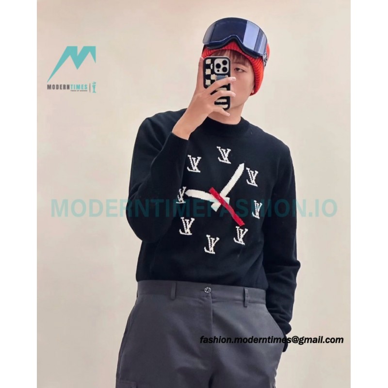 Louis Vuitton - 23FW Clock Jacquard Crewneck Sweater