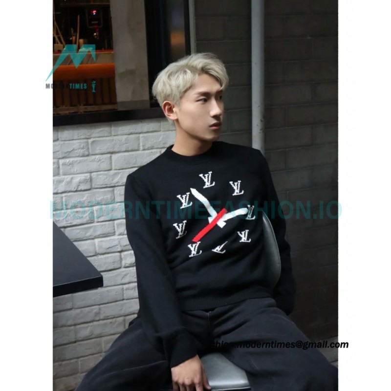 Louis Vuitton - 23FW Clock Jacquard Crewneck Sweater