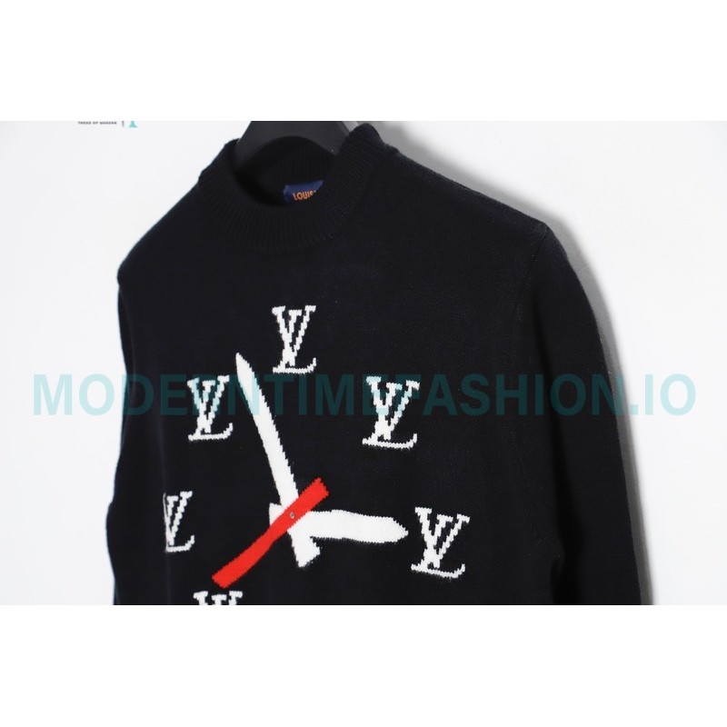 Louis Vuitton - 23FW Clock Jacquard Crewneck Sweater