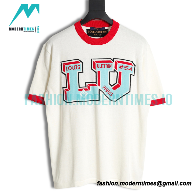 Louis vuitton - Color Contrast Edge Logo Knitted Short Sleeve