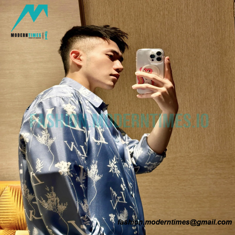 Louis Vuitton - 23SS Full Leaf Print Silk Shirt