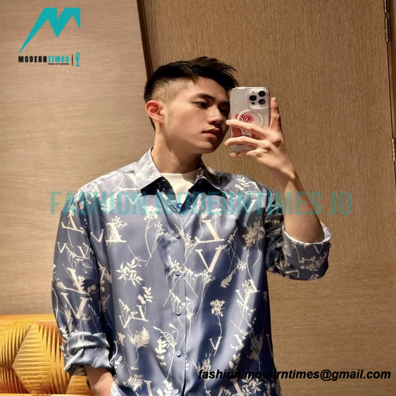 Louis Vuitton - 23SS Full Leaf Print Silk Shirt