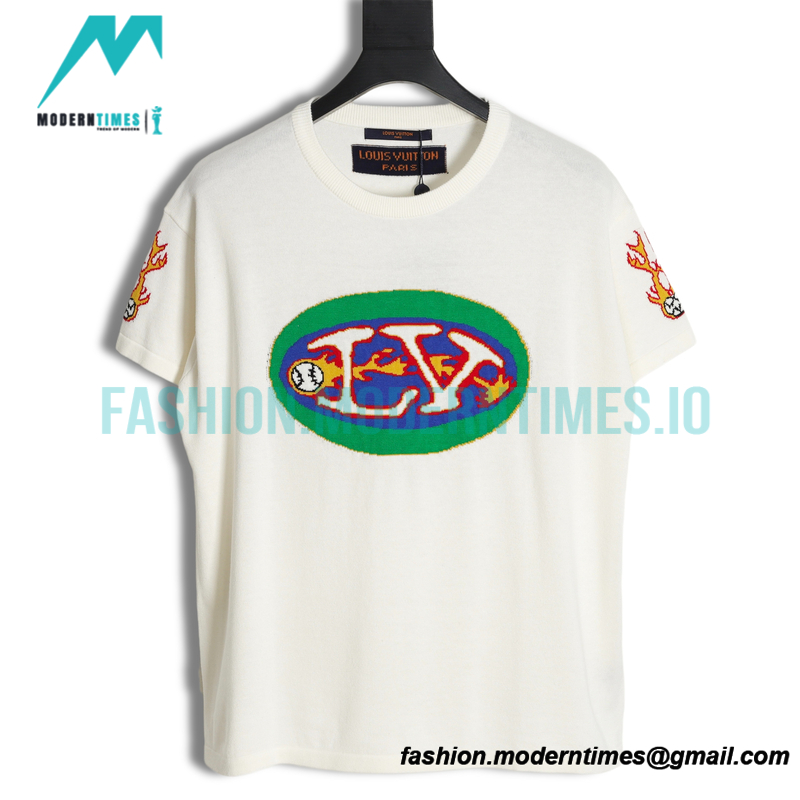 Louis Vuitton - Inlaid Flame Jacquard Knitted Short Sleeve T-shirt