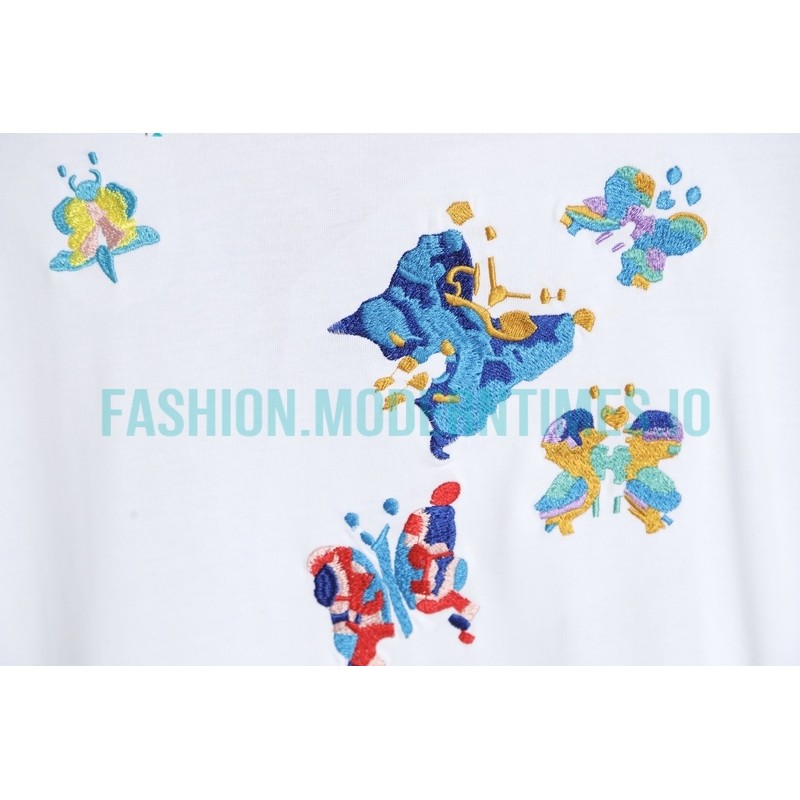 Louis Vuitton - 23ss Butterfly Pattern Embroidered Short Sleeve T-shirt