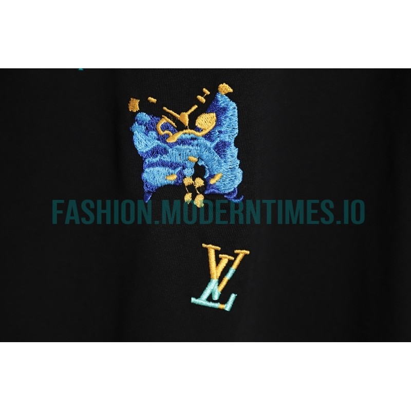 Louis Vuitton - 23ss Butterfly Pattern Embroidered Short Sleeve T-shirt