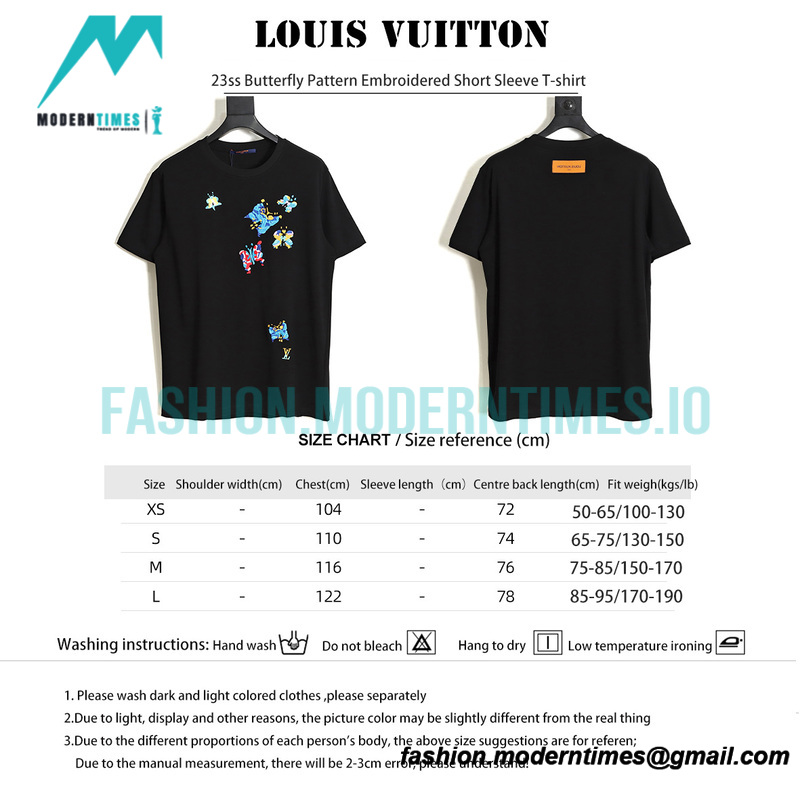 Louis Vuitton - 23ss Butterfly Pattern Embroidered Short Sleeve T-shirt