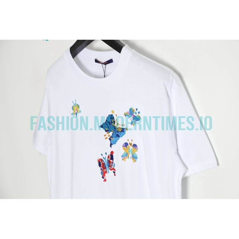 Louis Vuitton - 23ss Butterfly Pattern Embroidered Short Sleeve T-shirt