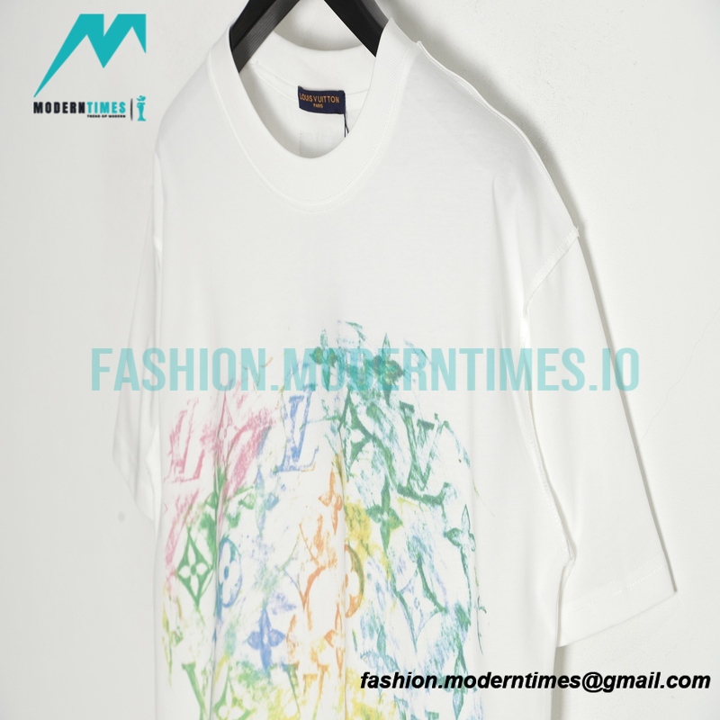 Louis Vuitton - Colorful Crayon Doodle Colorful Print Short Sleeve T-shirt