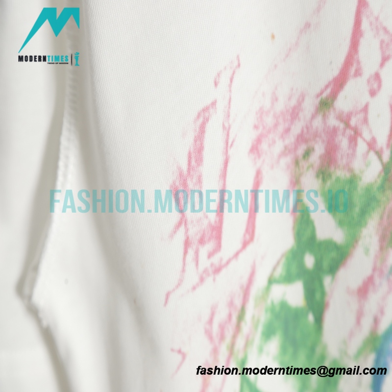 Louis Vuitton - Colorful Crayon Doodle Colorful Print Short Sleeve T-shirt
