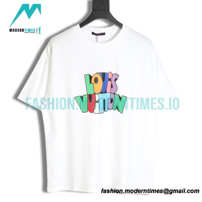 Louis Vuitton - 23ss Colorful Graffiti Letter Short Sleeve T-shirt