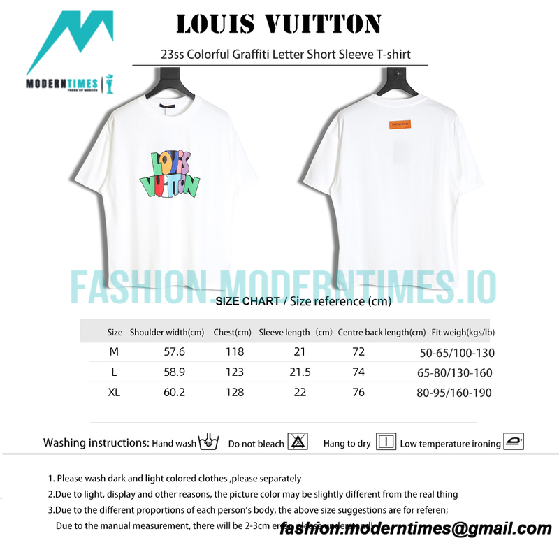 Louis Vuitton - 23ss Colorful Graffiti Letter Short Sleeve T-shirt