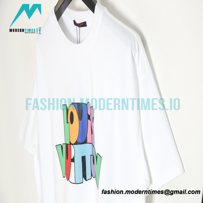 Louis Vuitton - 23ss Colorful Graffiti Letter Short Sleeve T-shirt