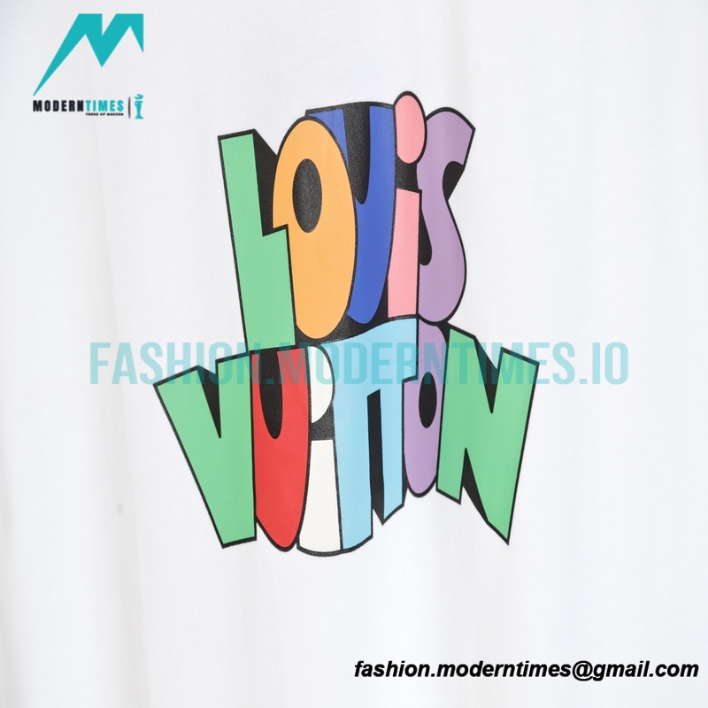 Louis Vuitton - 23ss Colorful Graffiti Letter Short Sleeve T-shirt