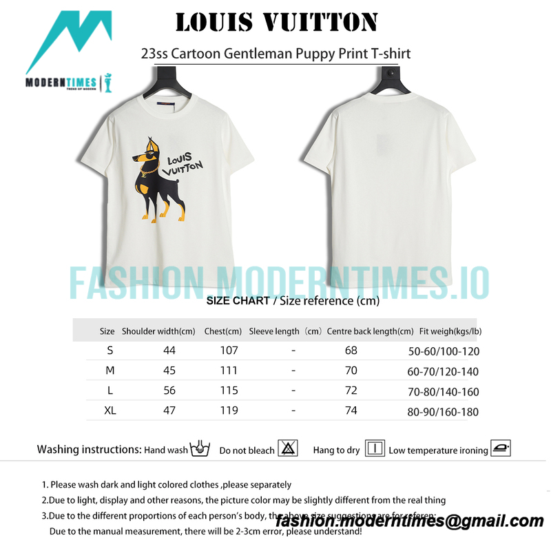 Louis Vuitton - 23ss Cartoon Gentleman Puppy Print T-shirt