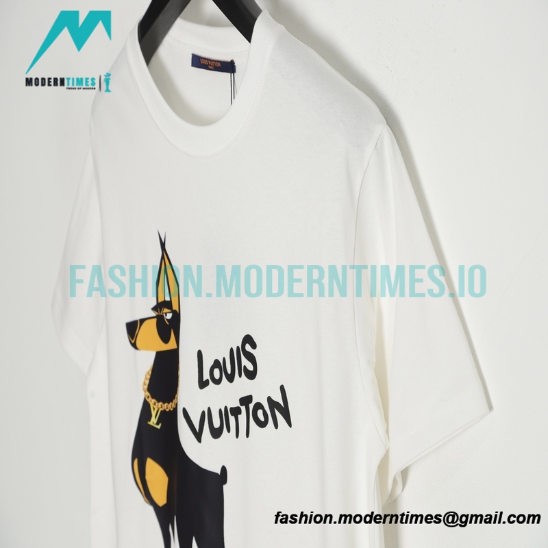 Louis Vuitton - 23ss Cartoon Gentleman Puppy Print T-shirt