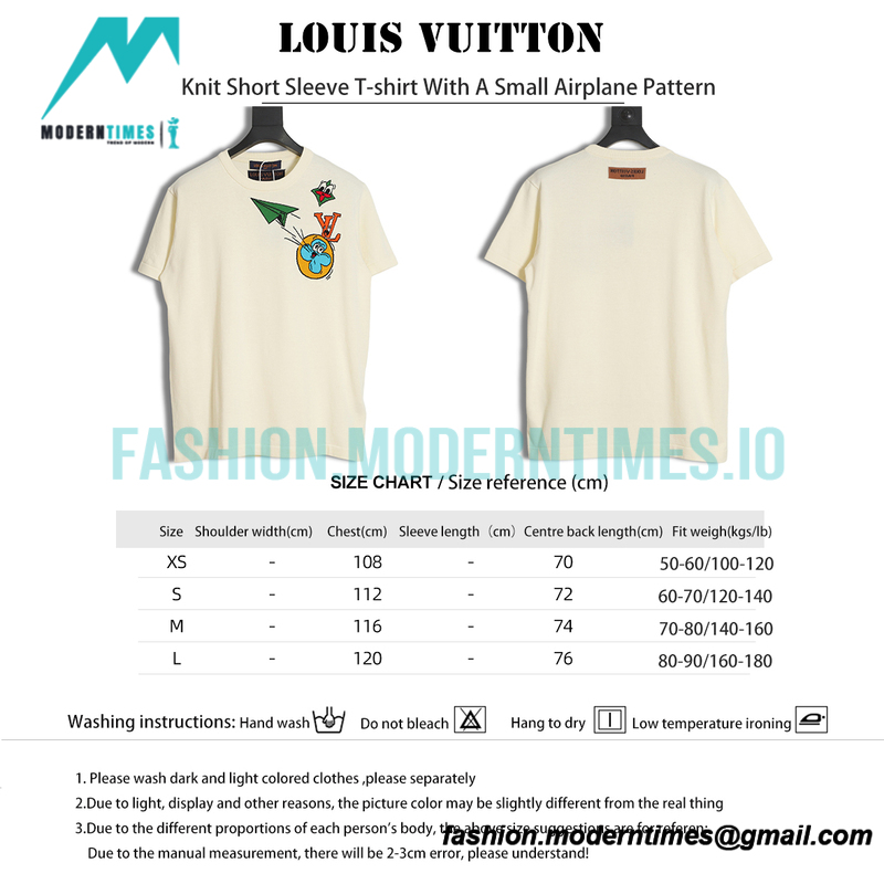 Louis Vuitton - Knit Short Sleeve T-shirt With A Small Airplane Pattern