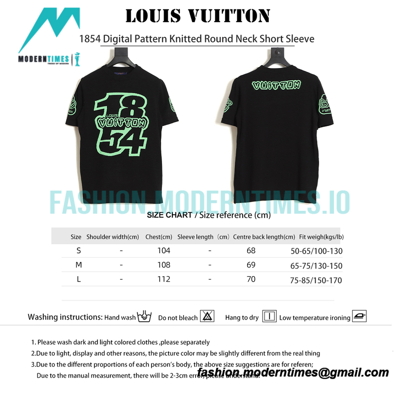 Louis Vuitton - 1854 Digital Pattern Knitted Round Neck Short Sleeve