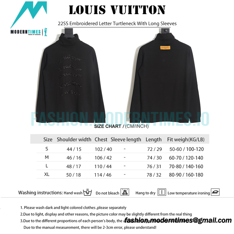  Louis Vuitton - 22SS Embroidered Letter Turtleneck With Long Sleeves